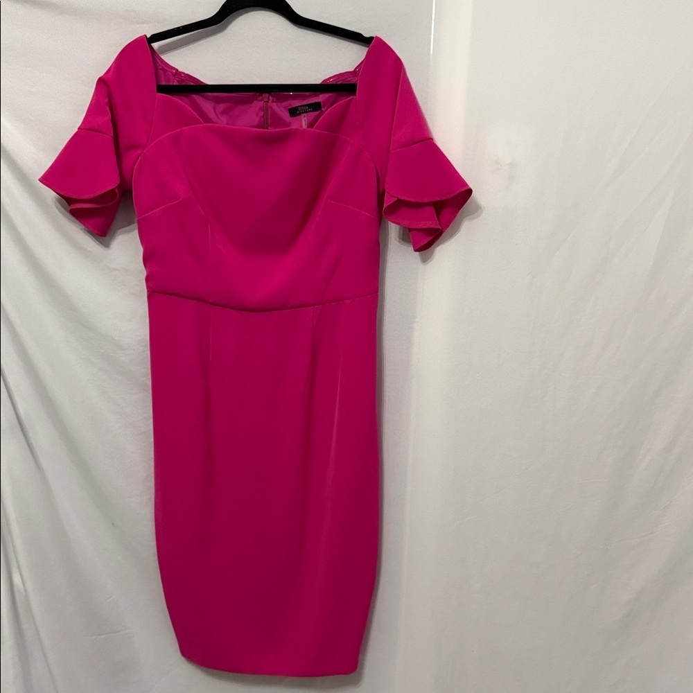 Trina Turk Maitte Off-Shoulder Dress Bright Pink Size 8